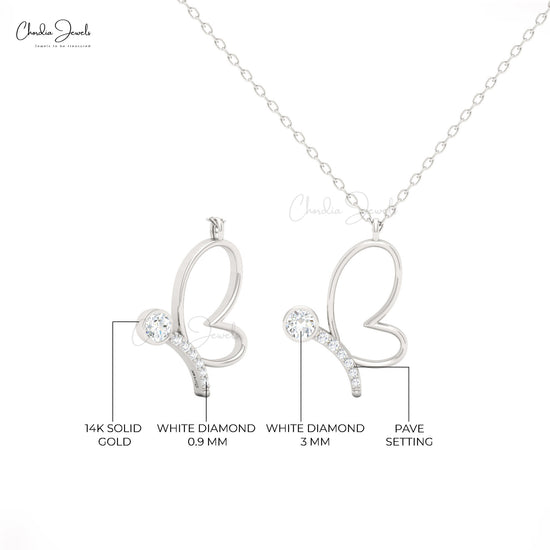Delicate butterfly diamond necklace on adjustable gold chain, perfect for gifting