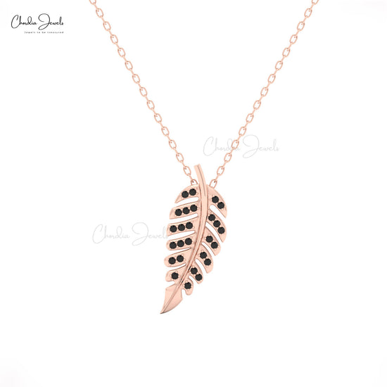 Black diamond leaf necklace by Chordia Jewels