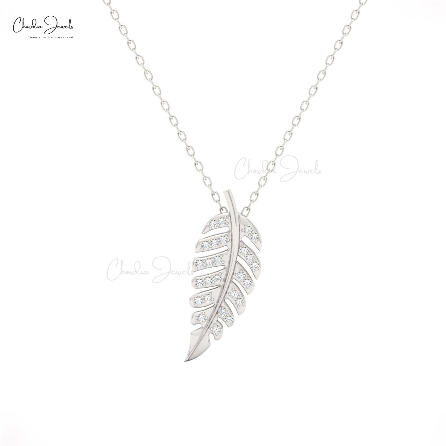 Luxury gold necklace with leaf design and diamonds
