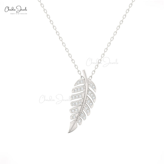 Luxury gold necklace with leaf design and diamonds