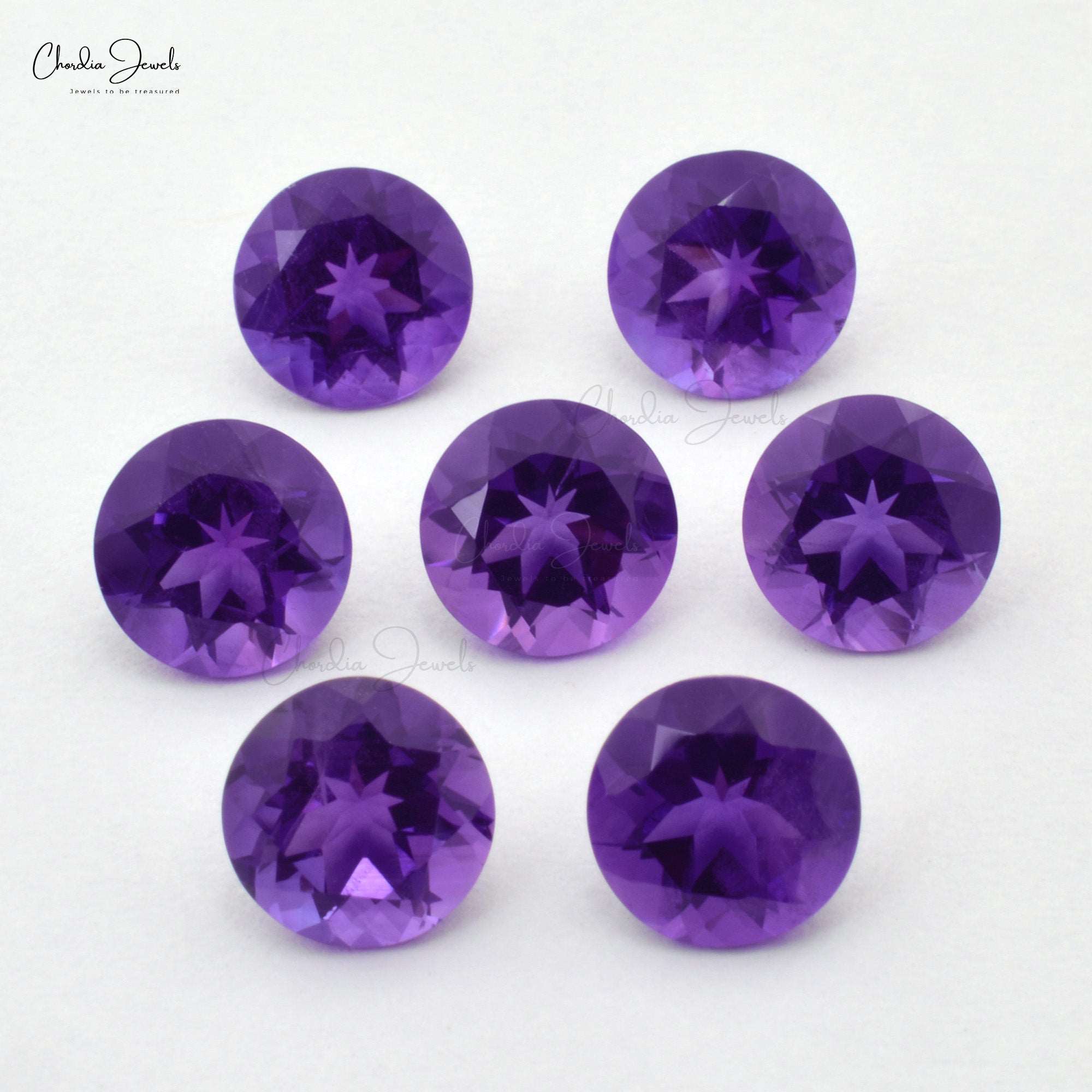 Natural African Amethyst 8MM Brilliant Round Cut Loose Gemstone