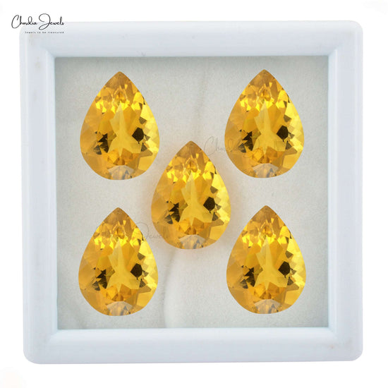 Load image into Gallery viewer, 13x9MM Citrine Pear Cut Faceted Semi Precious Gemstone for Rings, 1 Piece
