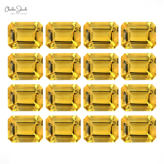 100% Natural Citrine Emerald Cut 7x9MM-8x10MM Semi Precious Loose Gemstone, 1 Piece