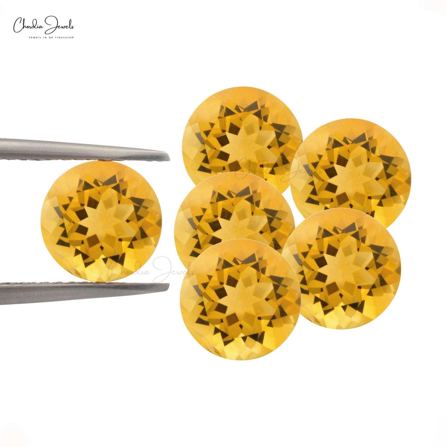 1 Carat Natural Citrine 7mm Round Cut Top Grade Loose Gemstone Single Piece - Chordia Jewels