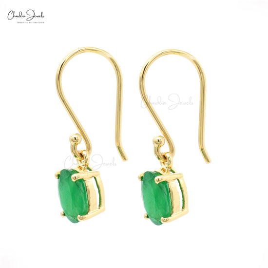 Load image into Gallery viewer, Emerald Dangling Earrings
