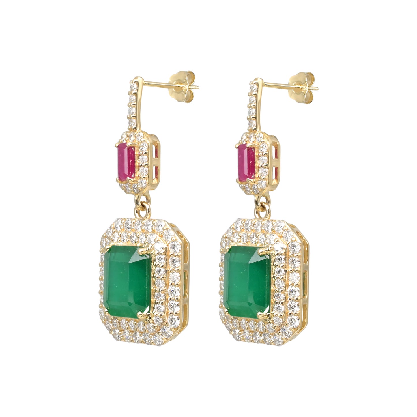 Real 14k Gold Gemstone Earrings for Women – Dangle Design