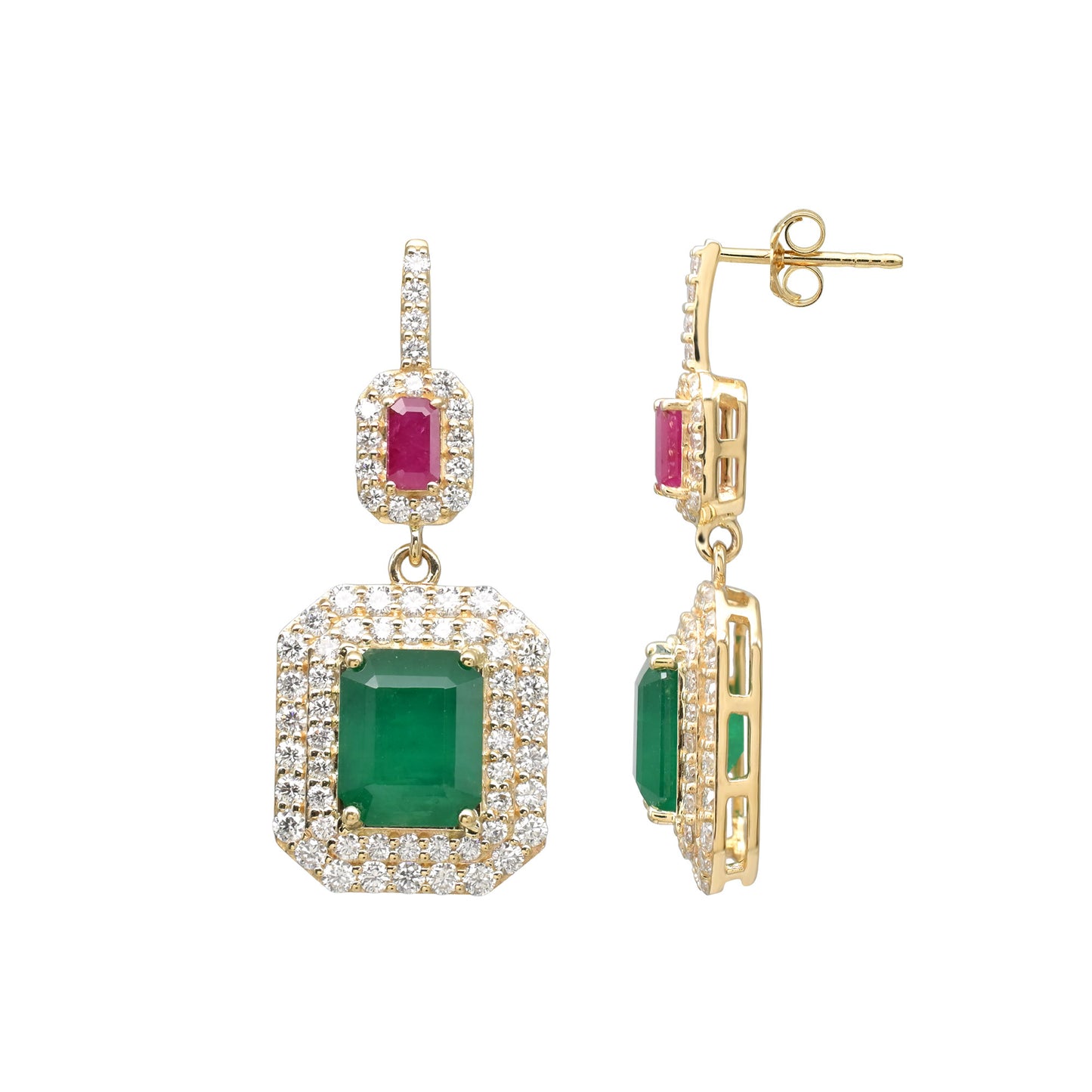 IGI Certified Bridal Earrings Handmade in Solid Gold