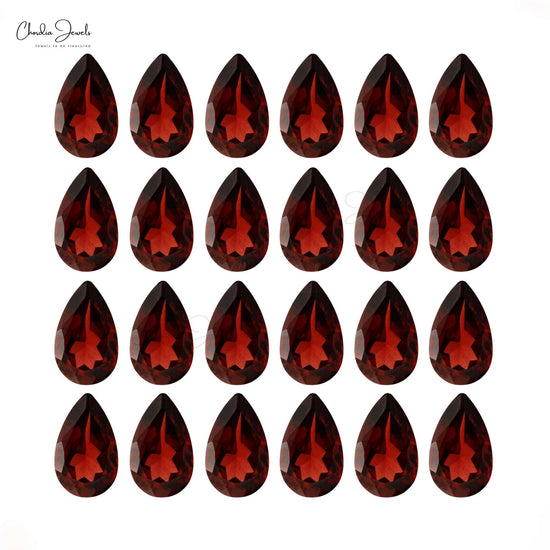 12X8MM Deep Red Garnet Faceted Semi Precious Gemstone at Sale, 1 Piece