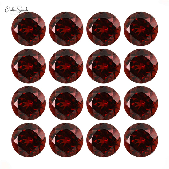 1 Carat 100% Genuine Top Grade 6 mm-6.50 mm Faceted Round Garnet, 1 Piece - Chordia Jewels