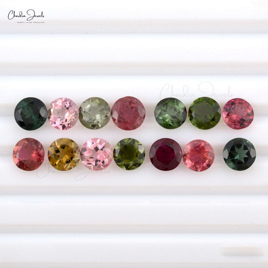 Load image into Gallery viewer, 1 Carat Size Top Grade Multi Tourmaline Round Cut For Earrings, 1 Piece
