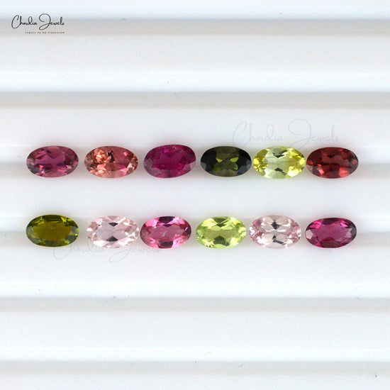 100% Natural Multi Tourmaline 5x3mm Oval Cut For Gemstone Jewelry, 1 Piece
