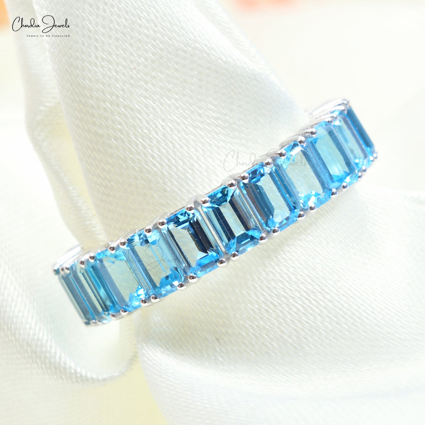 Load image into Gallery viewer, swiss topaz eternity ring
