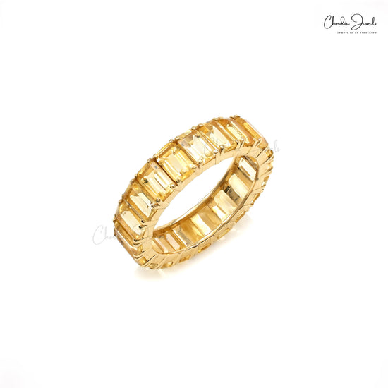 Luxury Octagon Citrine Eternity Ring for Special Occasions