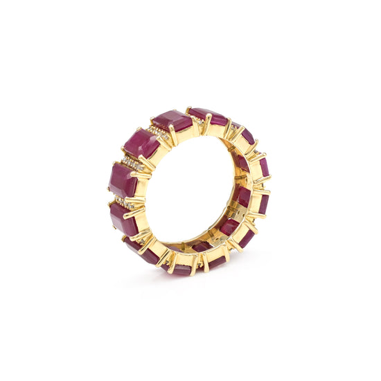 Women’s Eternity Ring with Natural Rubies and Diamonds