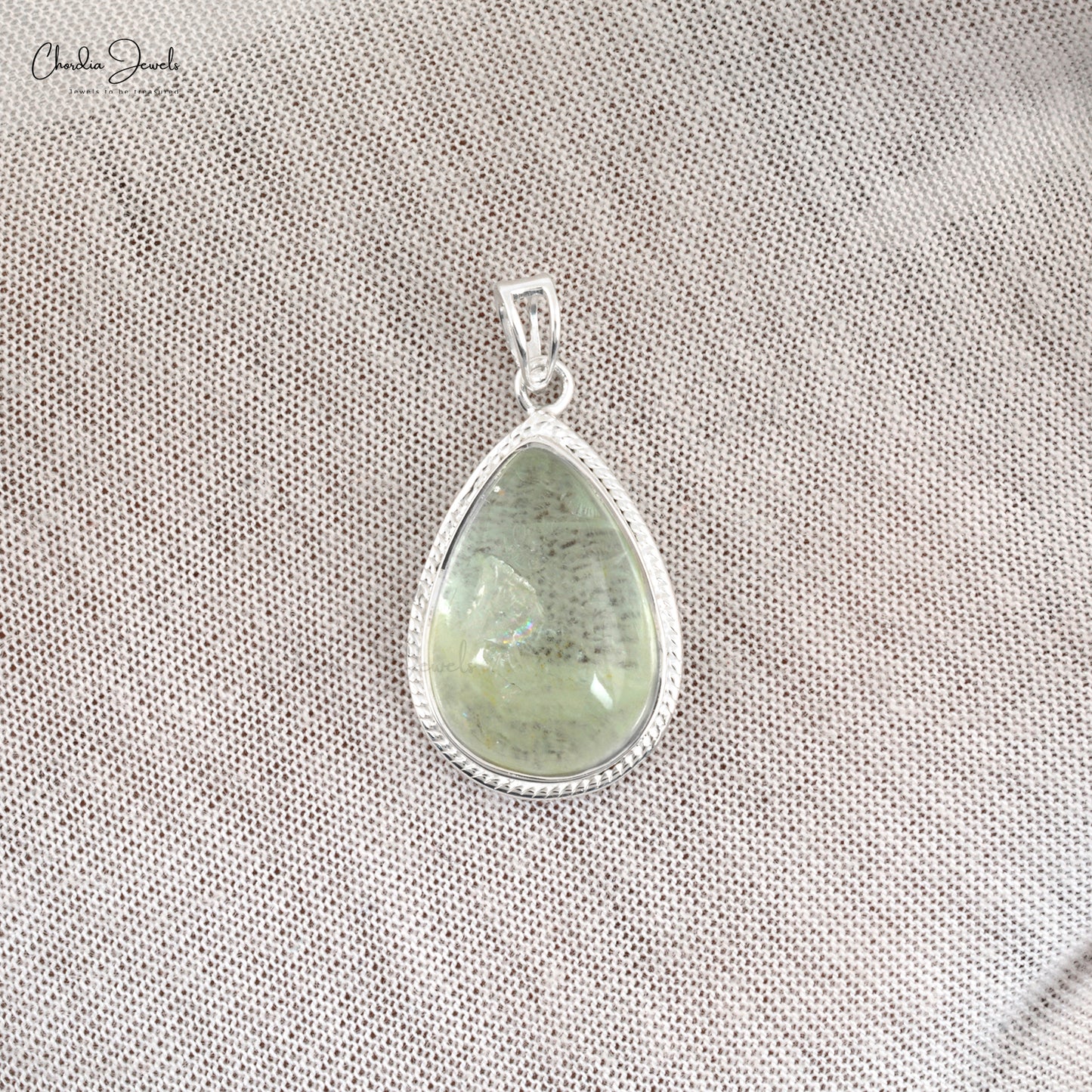 Solitaire Pear Drop Pendant In 925 Sterling Silver Aquamarine Gemstone Pendant