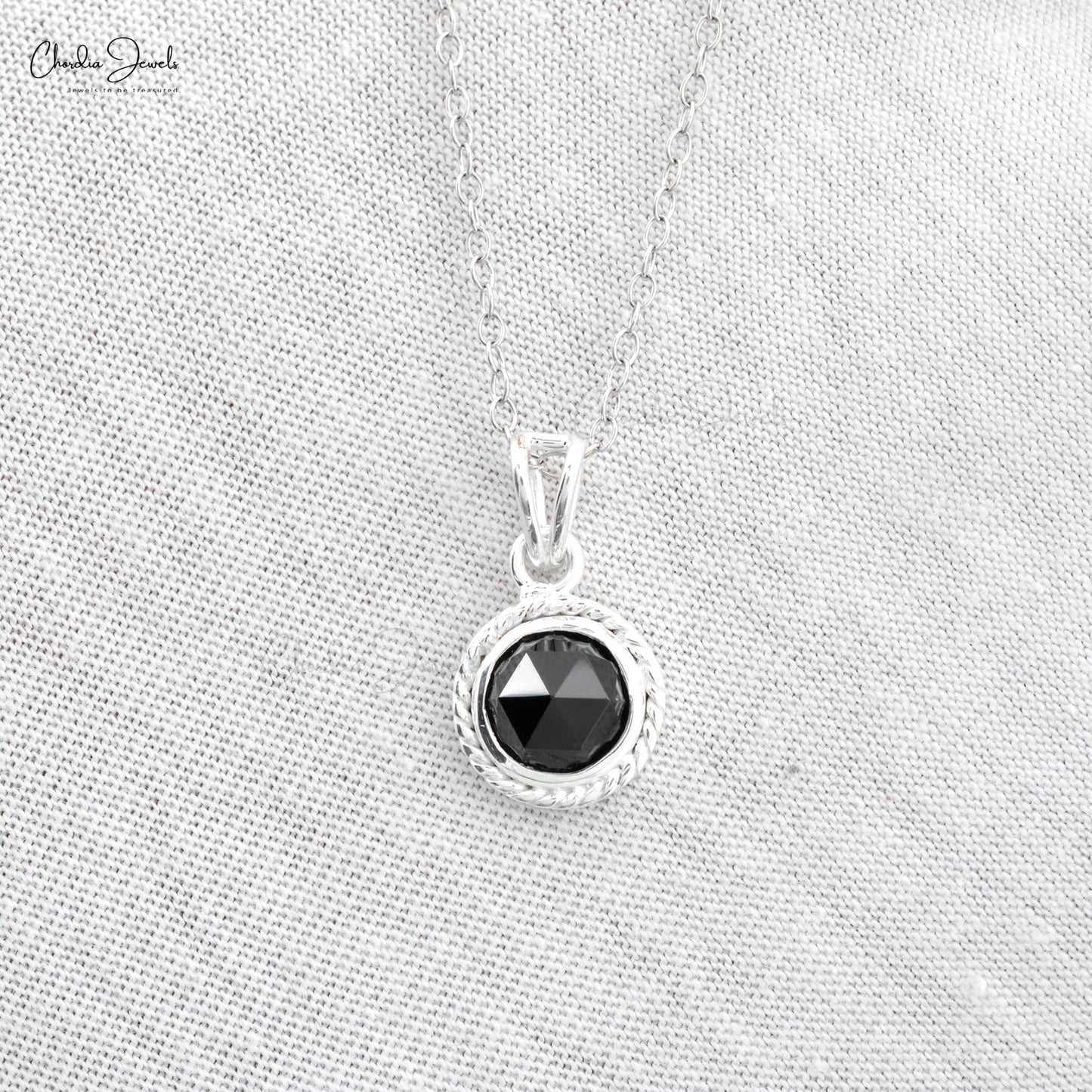 Top Quality Black Onyx Pendant in 925 Sterling Silver Round Cabochon Gemstone Jewelry At Affordable Price