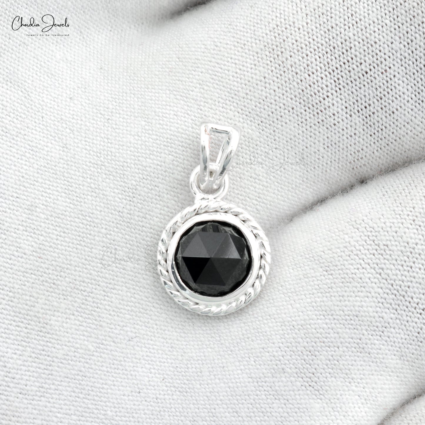 Top Quality Black Onyx Pendant in 925 Sterling Silver Round Cabochon Gemstone Jewelry At Affordable Price