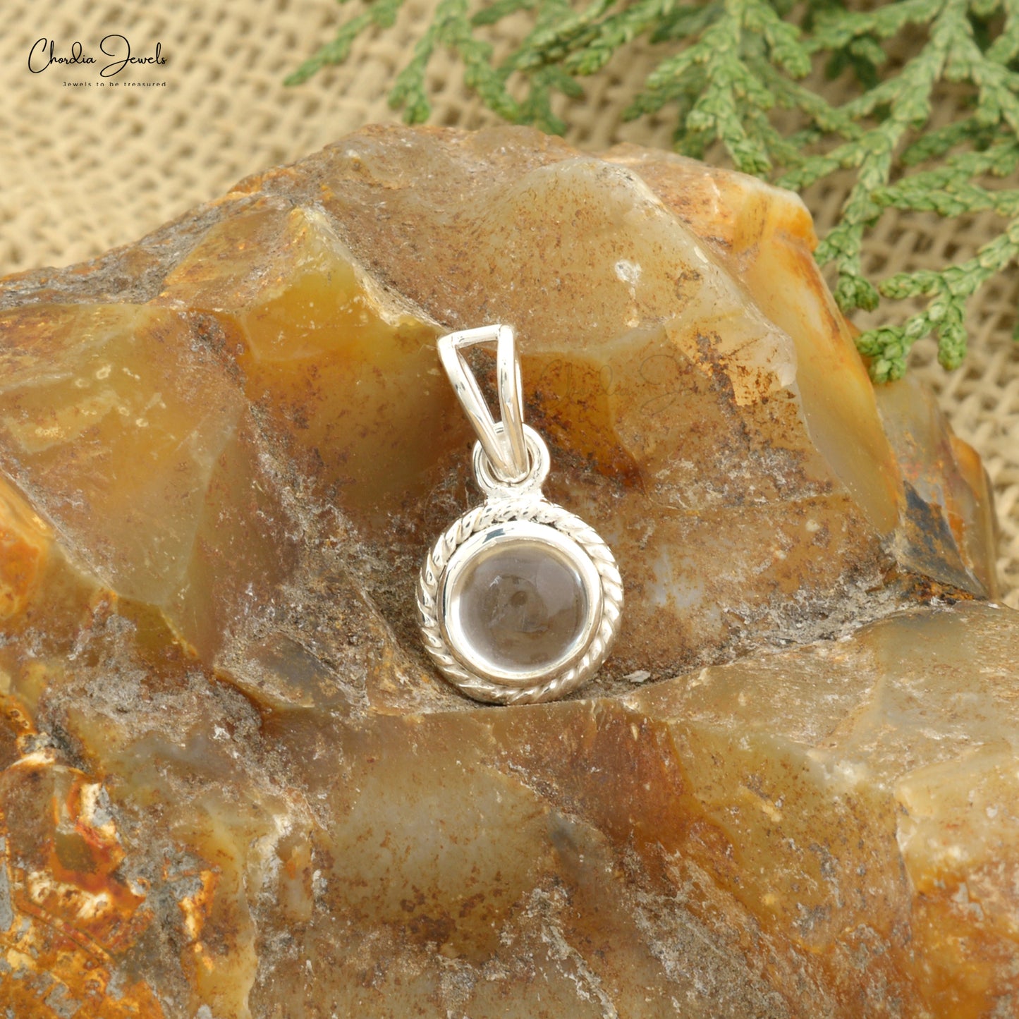 Round White Zircon Spiral Pendant In 925 Silver Solitaire Wire Set Dailywear Necklace