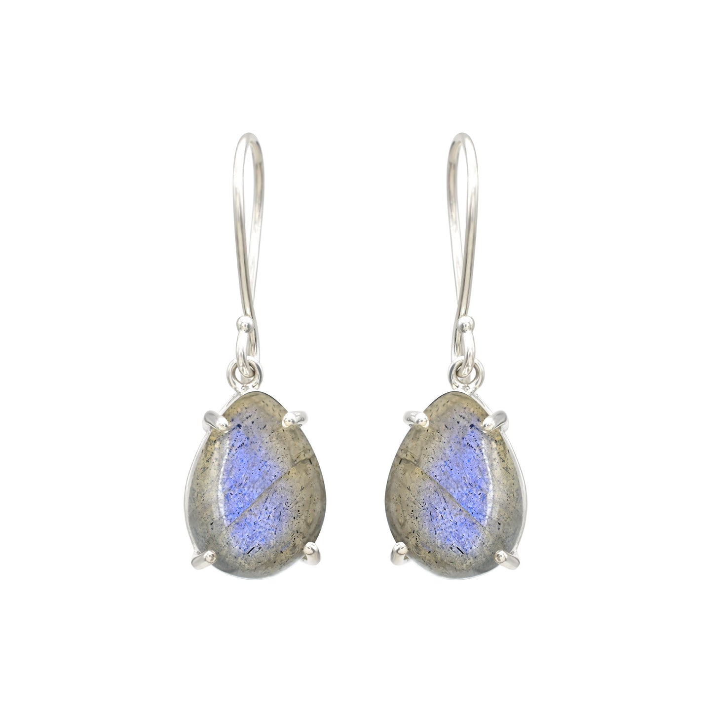 Top Quality Labradorite 10.5 Ct Gemstone 925 Sterling Silver Dangle Earrings For Her