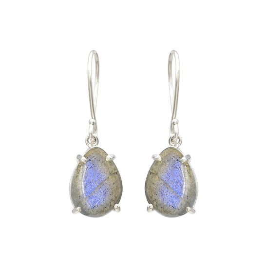 Top Quality Labradorite 10.5 Ct Gemstone 925 Sterling Silver Dangle Earrings For Her