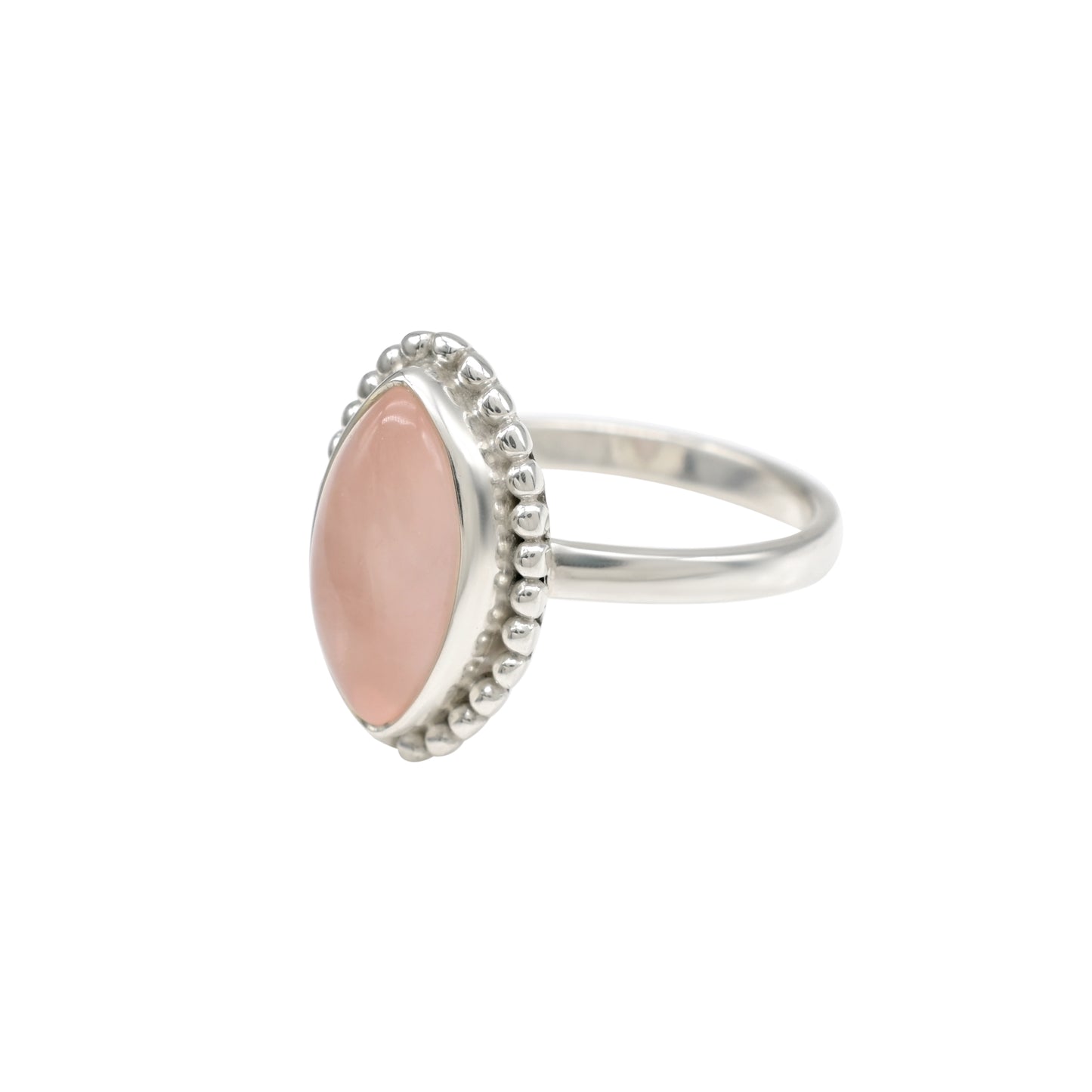 Top Quality 3.8 Ct Rose Quartz 925 Sterling Silver Solitaire Gemstone Rings For Women