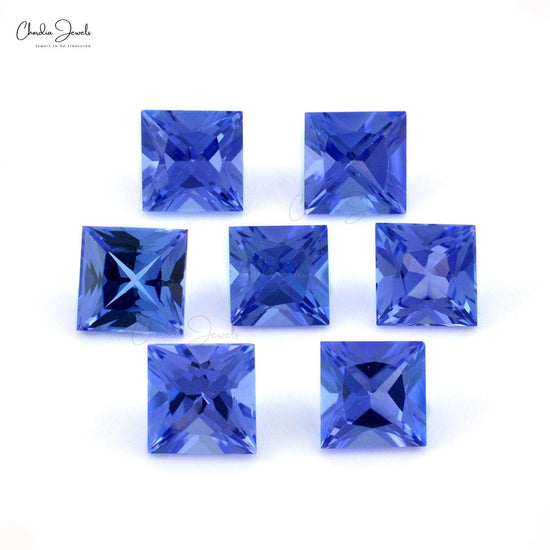 0.35 Carat Natural AAA Tanzanite Square Cut Faceted Loose Gemstone at Discount Price, 1 Piece - Chordia Jewels