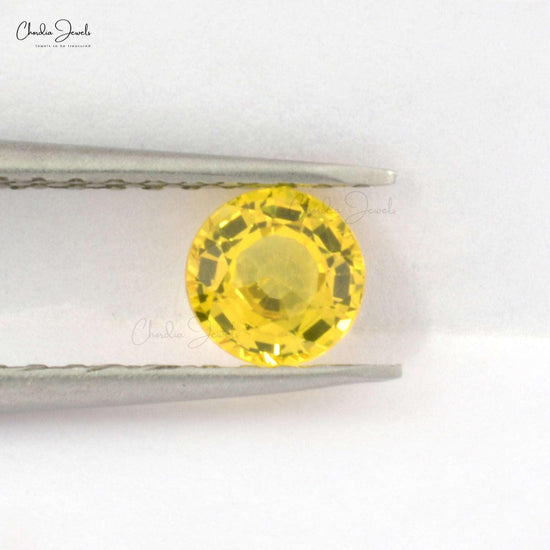 1/2 Carats Yellow Sapphire Loose Gemstone 5mm Round Precious Gemstone For Ring, 1 Piece - Chordia Jewels
