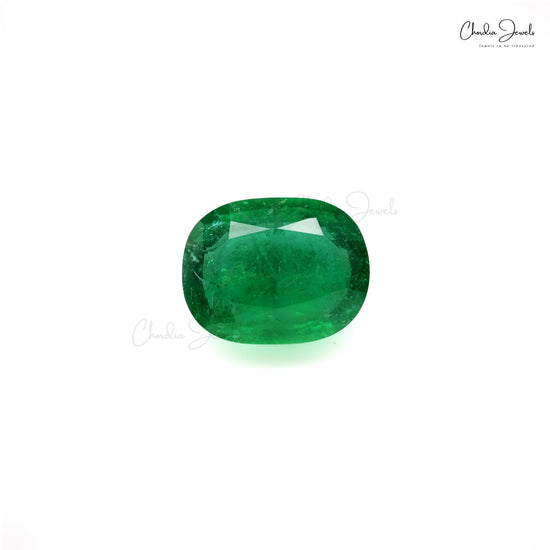 Cushion cut emerald gemstone 13.70x10.80 mm – Chordia Jewels
