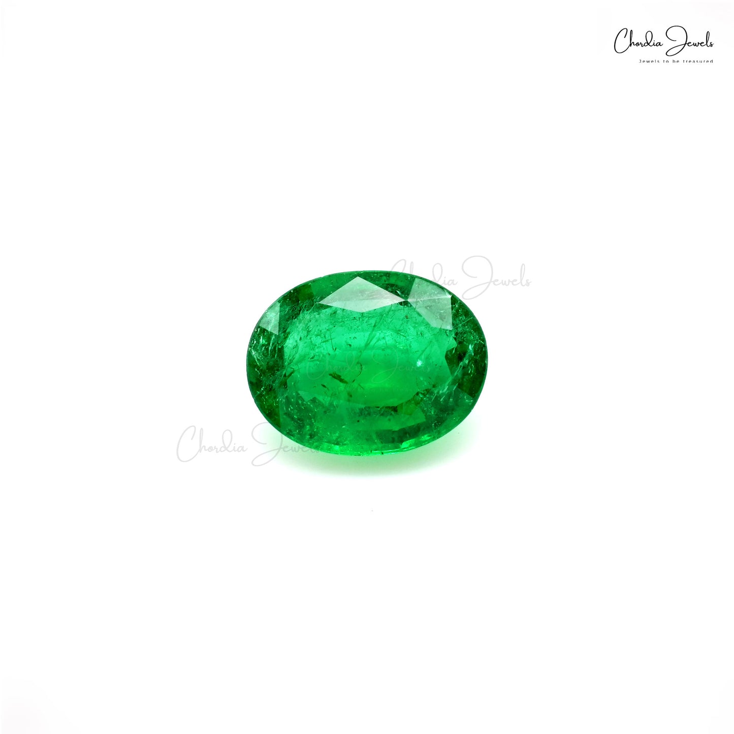 3.22 Ct Zambian emerald oval faceted gemstone – Chordia Jewels
