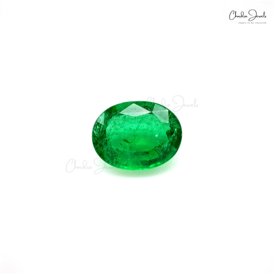 3.22 Ct Zambian emerald oval faceted gemstone – Chordia Jewels