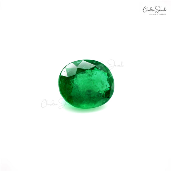 Oval cut Zambian emerald loose gemstone photo – Chordia Jewels