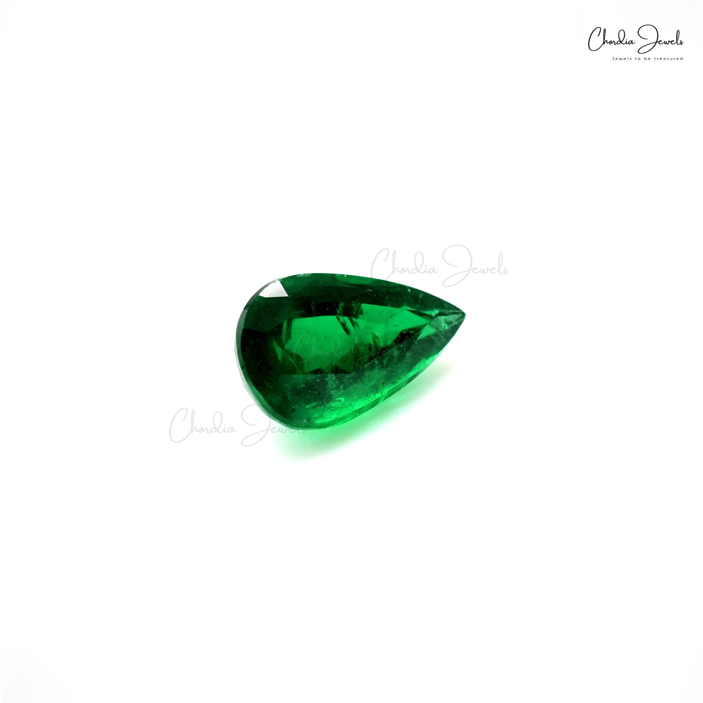 Pear cut Zambian emerald gemstone photo – Chordia Jewels