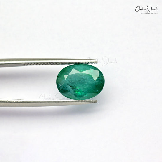 Emerald oval cut green stone for ring – Chordia Jewels