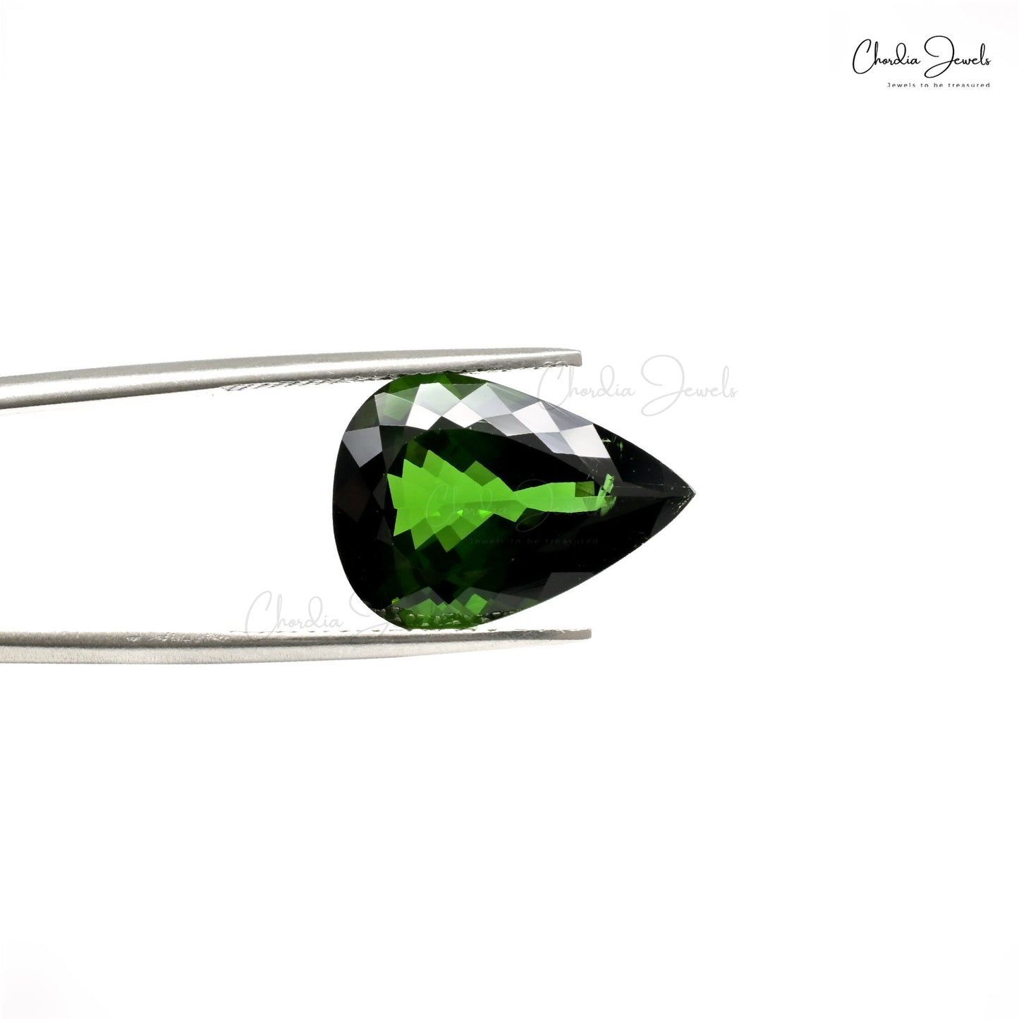 100% Natural Green Tourmaline Pear Faceted Gemstone – Chordia Jewels