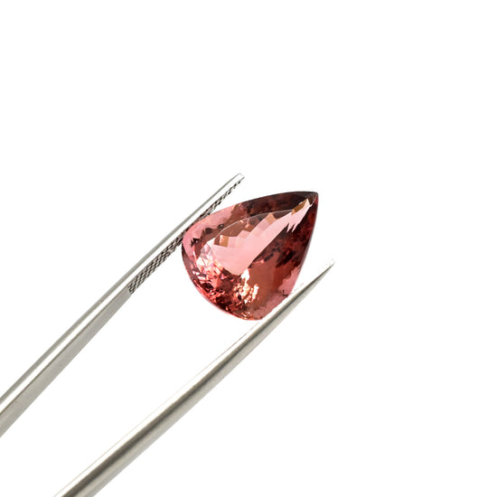 Natural Pink Tourmaline 10.14 Ct Pear Cut Loose Gemstone for Making Ring, 1 Piece