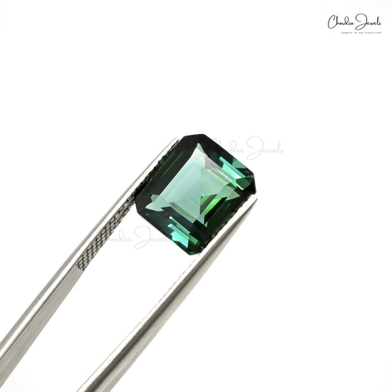 AAA Natural 6.08 Ct Green Blue Tourmaline Octagon Cut Loose Gemstone for Making Jewelry, 1 Piece