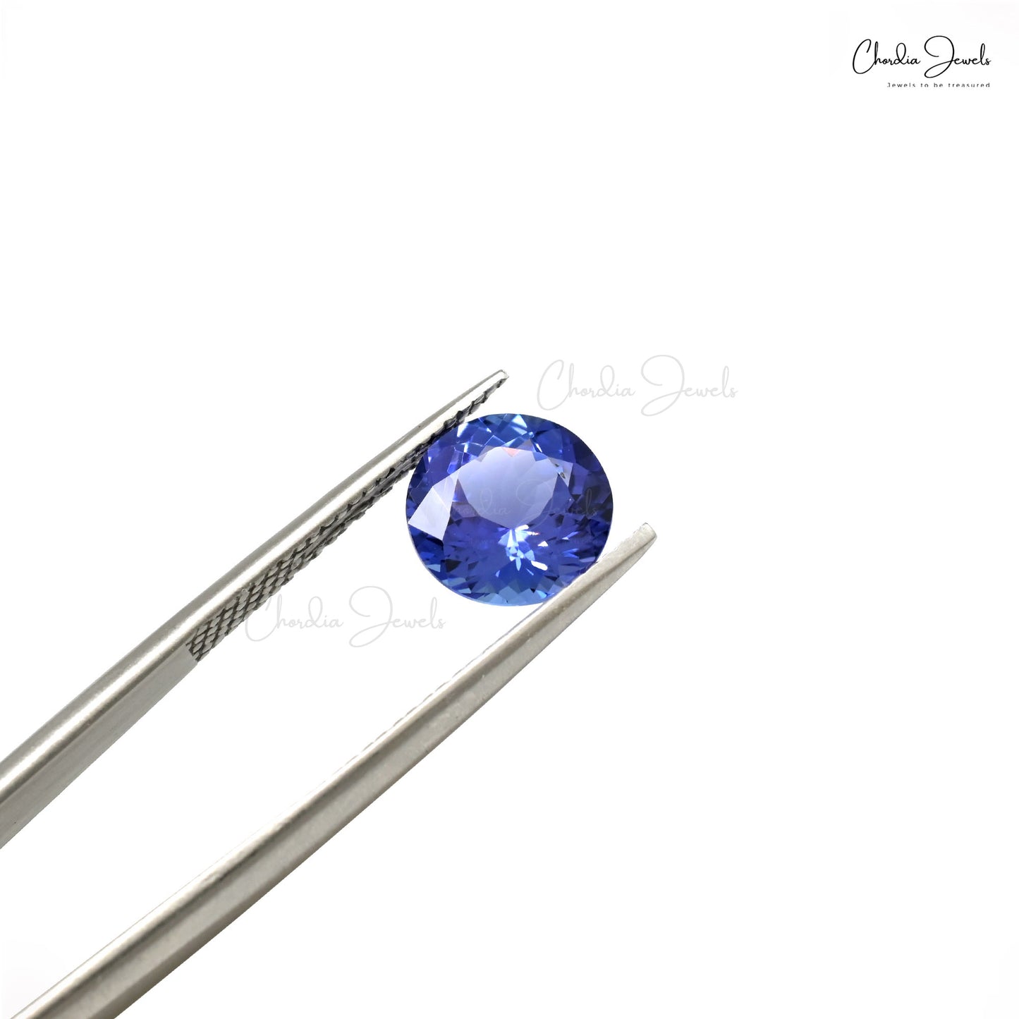 Certified Blue Tanzanite Round Cut 8.6mm Loose Gemstone For Jewelry Making, 1 Piece