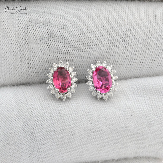 14k Solid White Gold Push Back Earrings