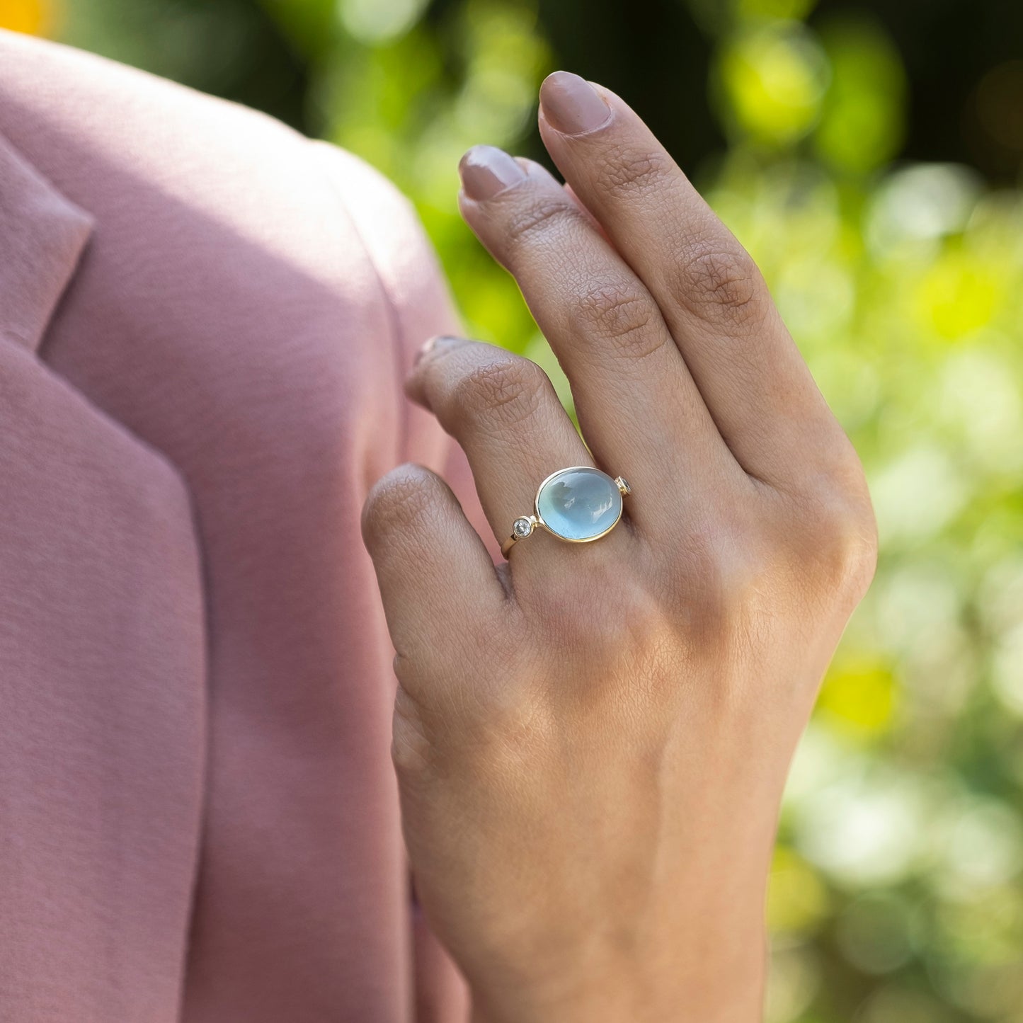March Birthstone Wedding Ring