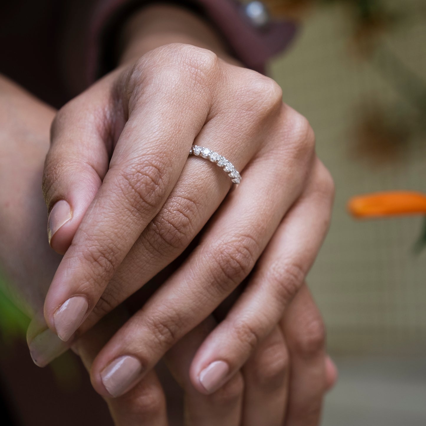 14k White Gold Band