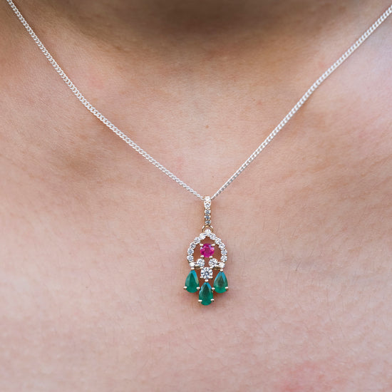 emerald dangle pendant