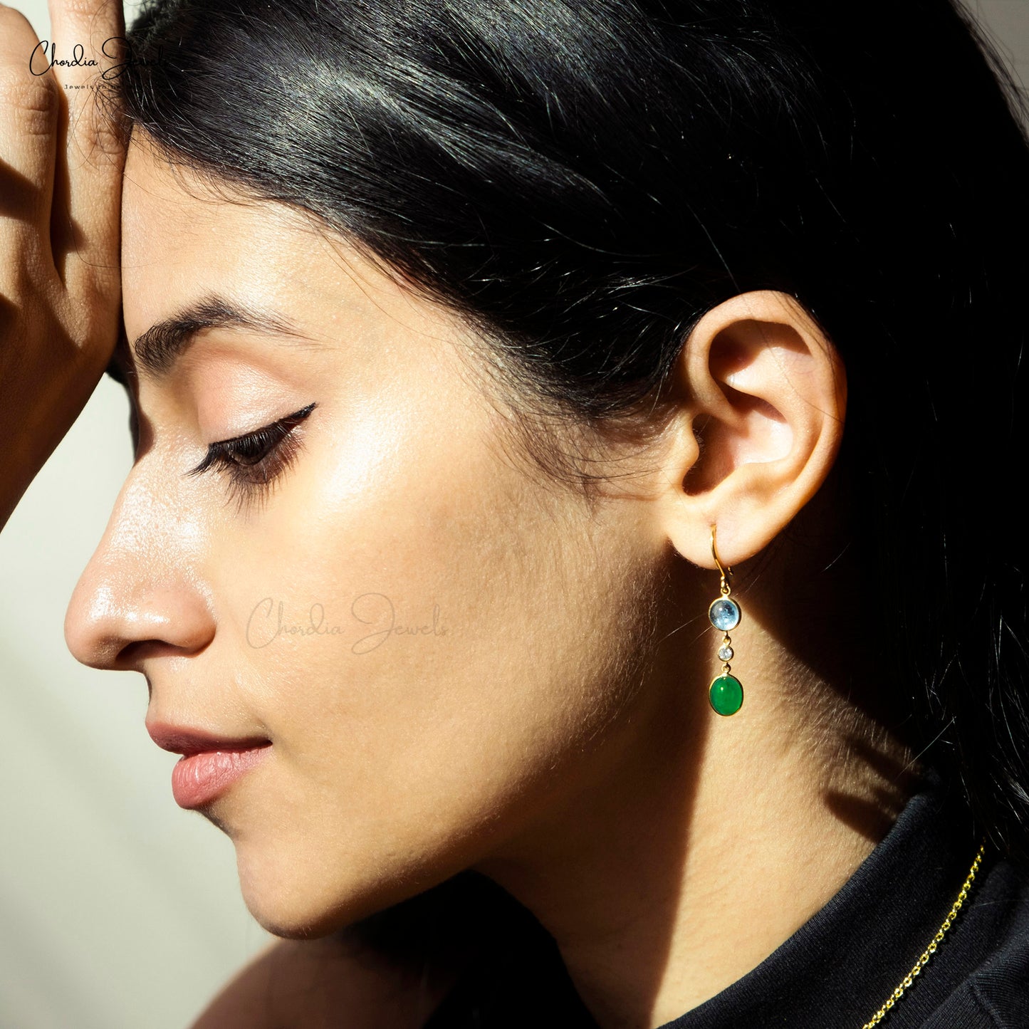woman's  multicolor dangle earrings