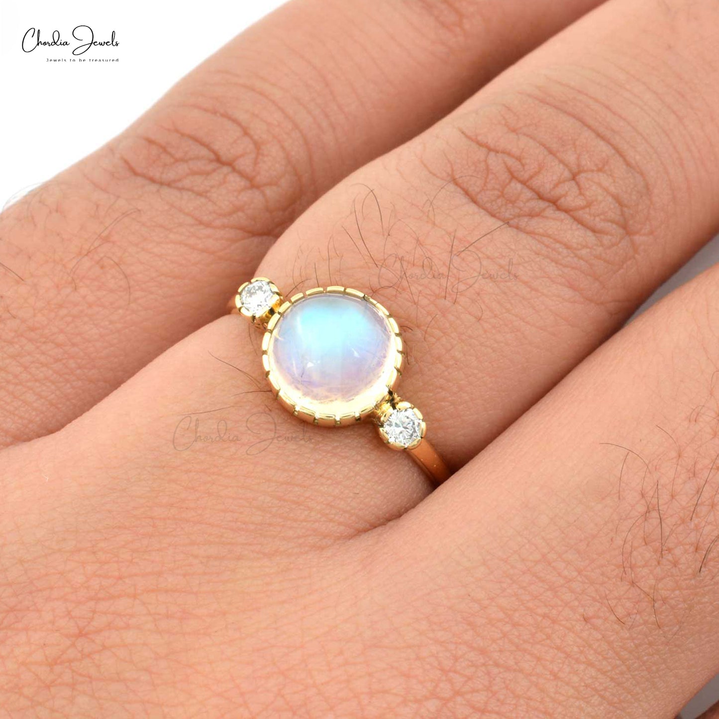 Rainbow Moonstone Ring