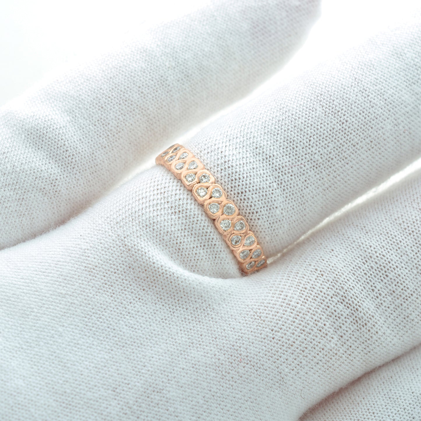 Women’s Stacking Eternity Ring in Rose Gold with Diamonds