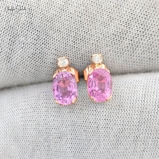 Pink Sapphire Studs Earrings