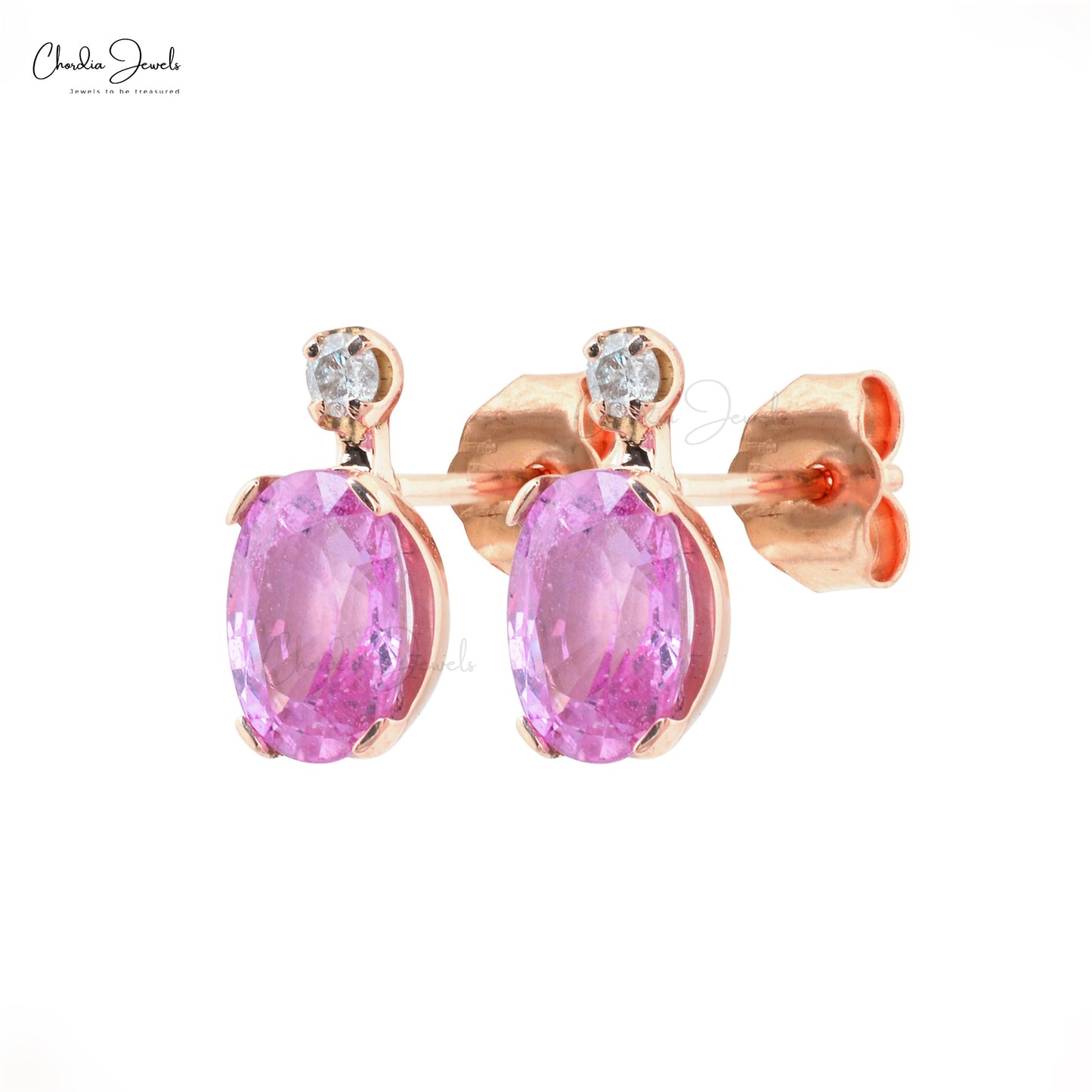 Pink Sapphire Studs Earrings
