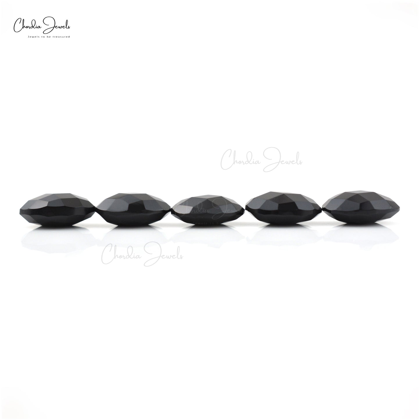 AAA Black Spinel 10x8mm Oval Briolette Gemstone Lot For Jewelry Making, 5 Piece