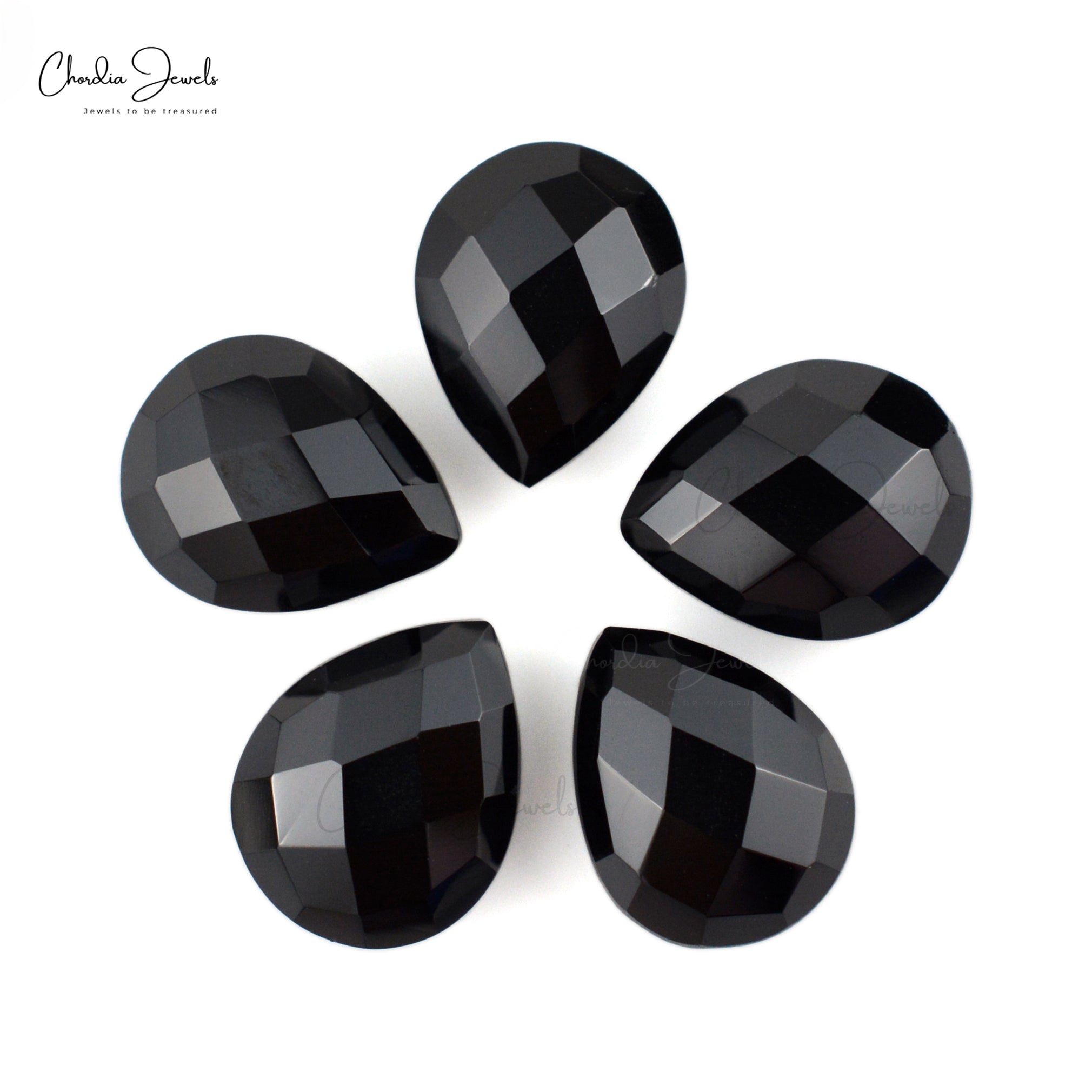 Pear Briolette 10x8mm Black Spinel Gemstone Faceted Loose Stones for  Necklace, Piece