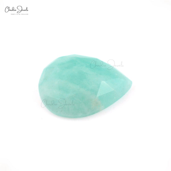 AAA Amazonite 10x8mm Pear Rose Cut Gemstone For Ring Making, 1 Piece