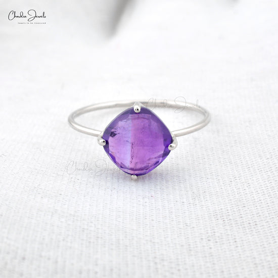 amethyst solitaire ring